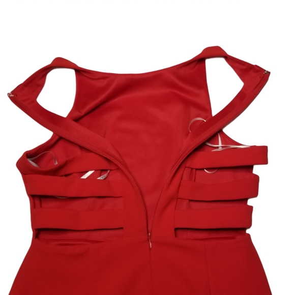 Lulu's Cut Out Dress Red - Picture 11 of 12